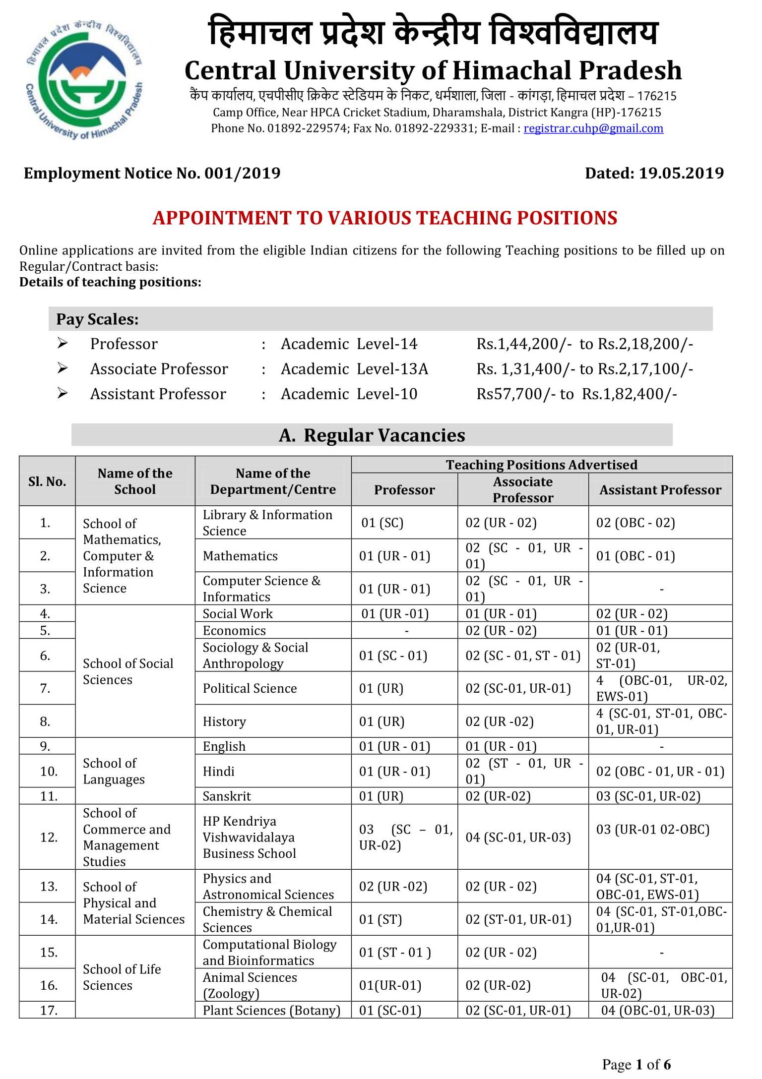 Professor Associate Professor Assistant Professor Post At Central professor-associate-professor-assistant-professor-post-at-central